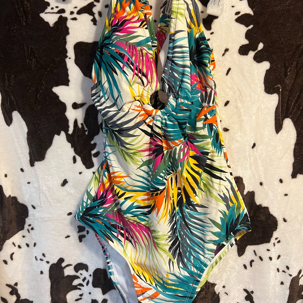 Shade & Shore Green and Pink One Piece Swimwear